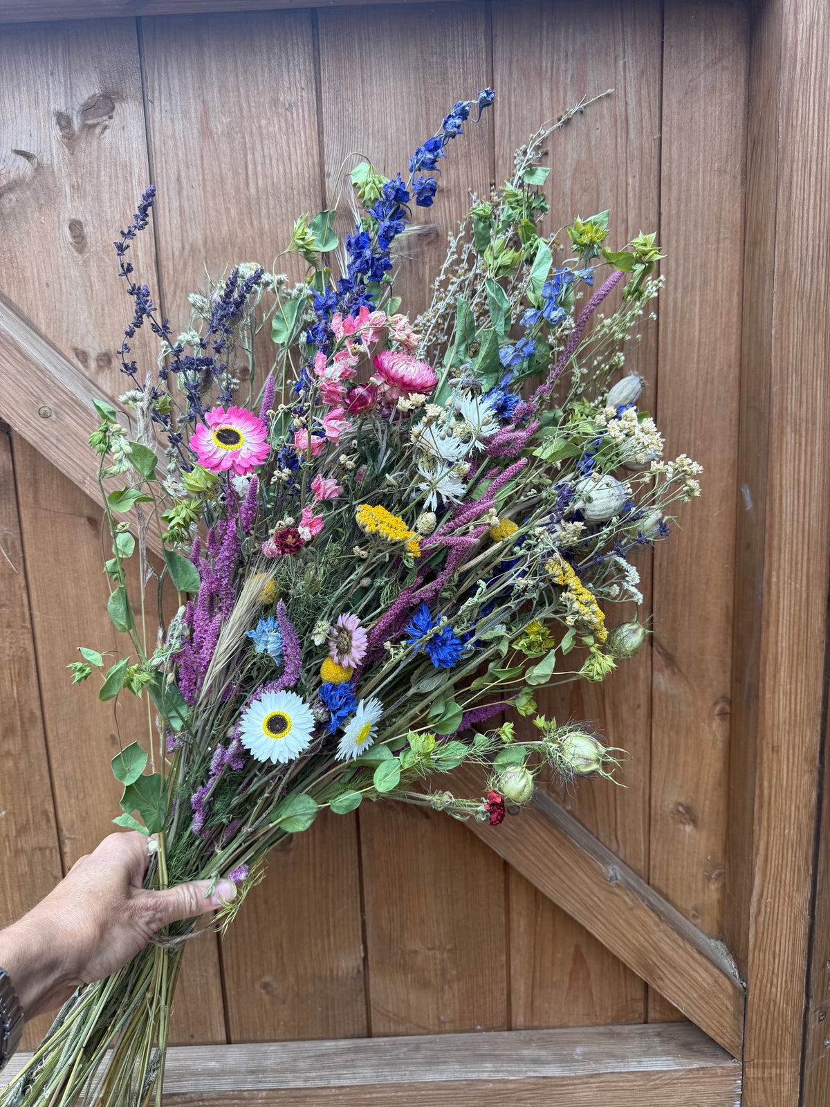 Lasting blooms, barn dried and gathered by hand