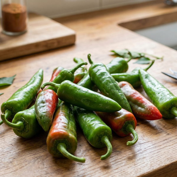 Anaheim chilli - long green tapering pods