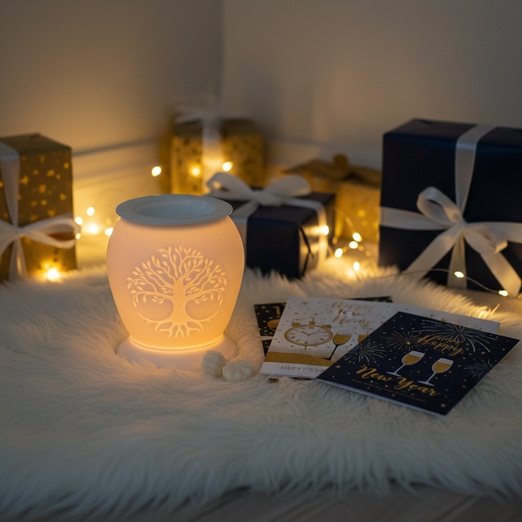 Tree of Life White Ceramic Electric Wax Burner