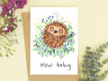 Hedgehog New Baby Card