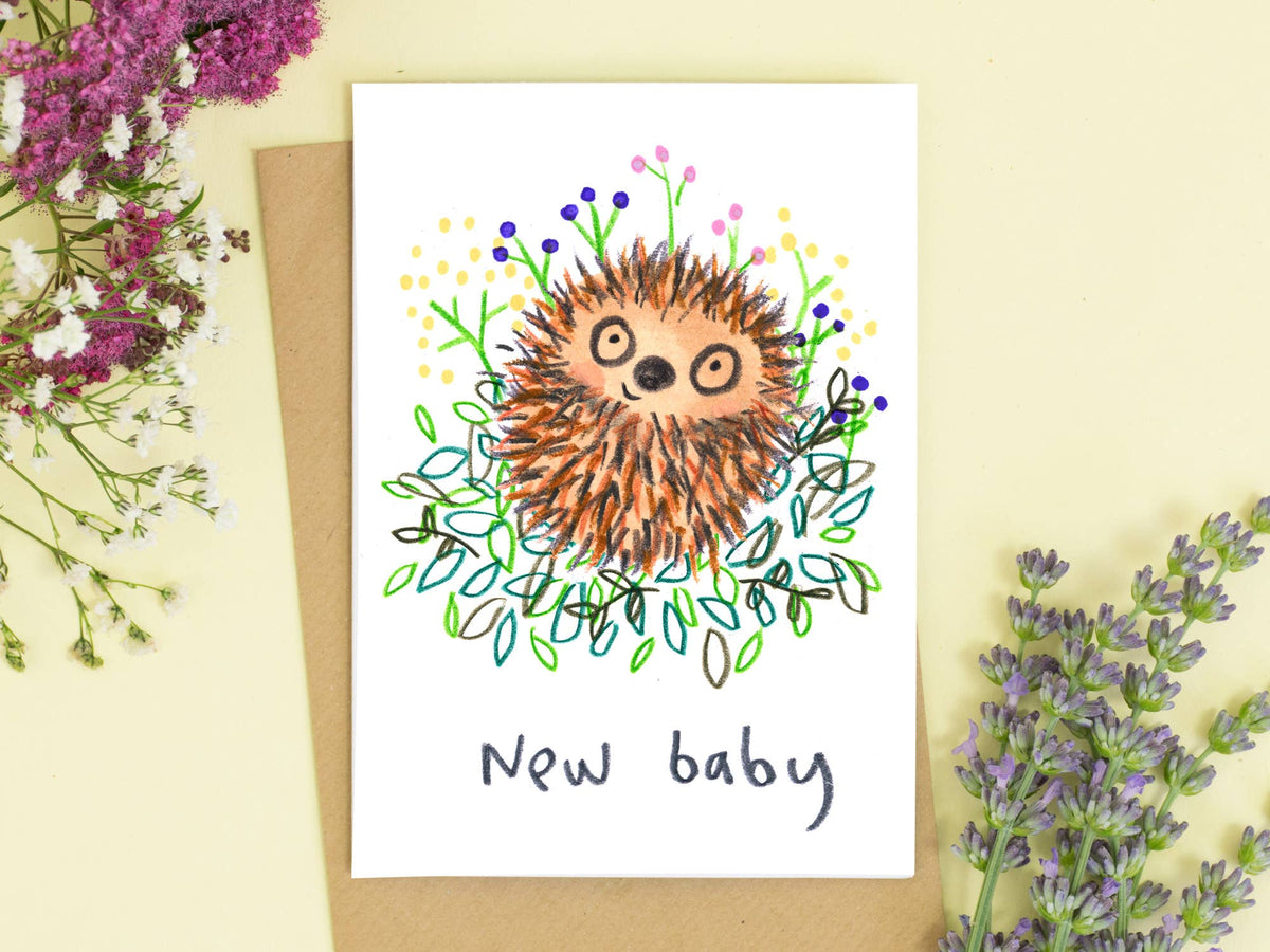 Hedgehog New Baby Card