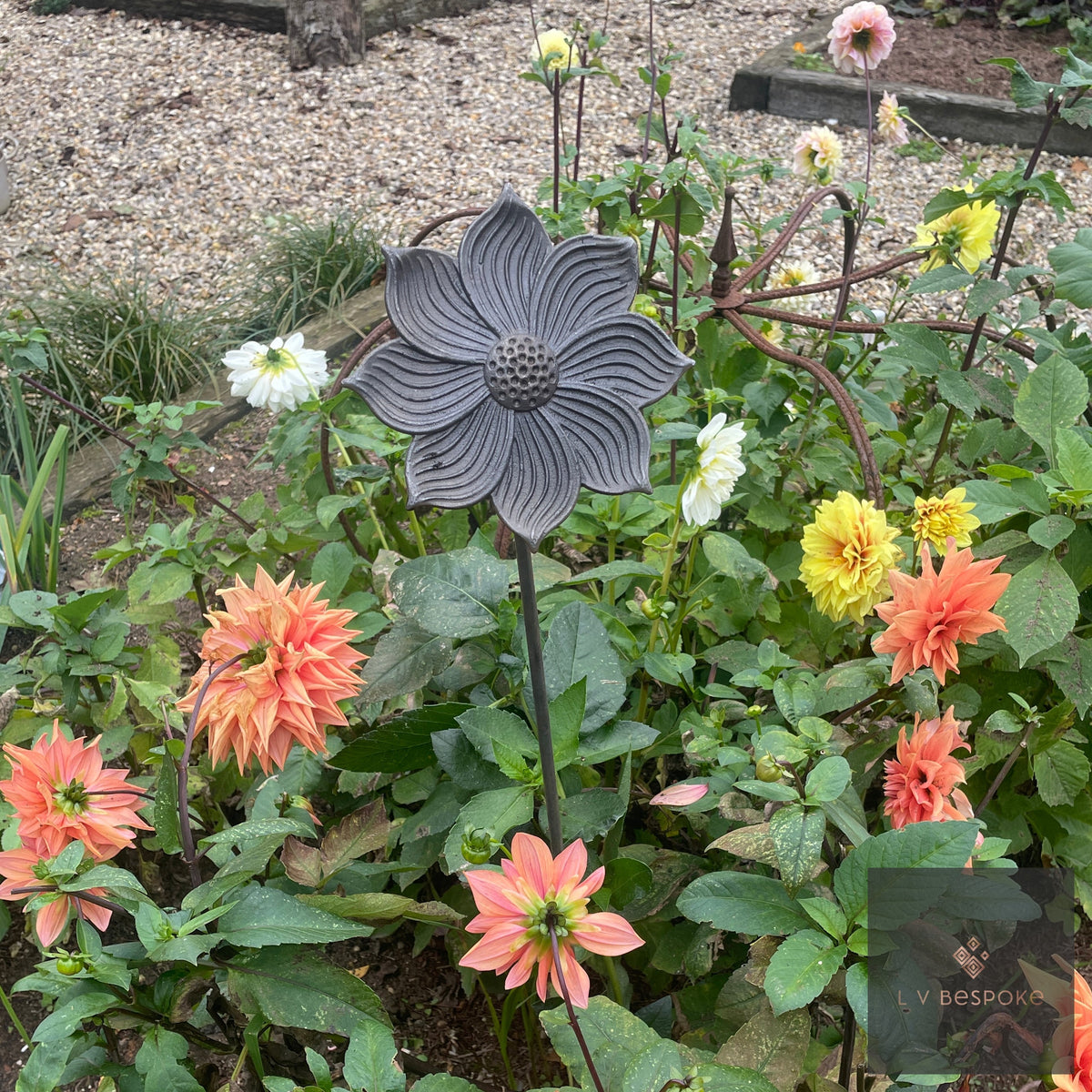 Mixed Floral Metal Garden Stakes, Tall.