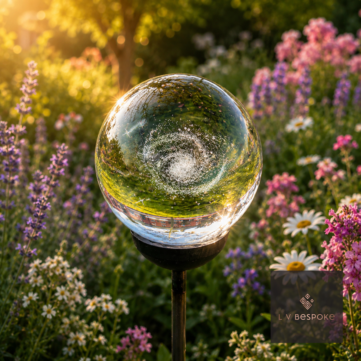 3D orb with an etched Milky Way spiral galaxy
