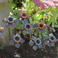 Mixed Floral Metal Garden Stakes, Short.
