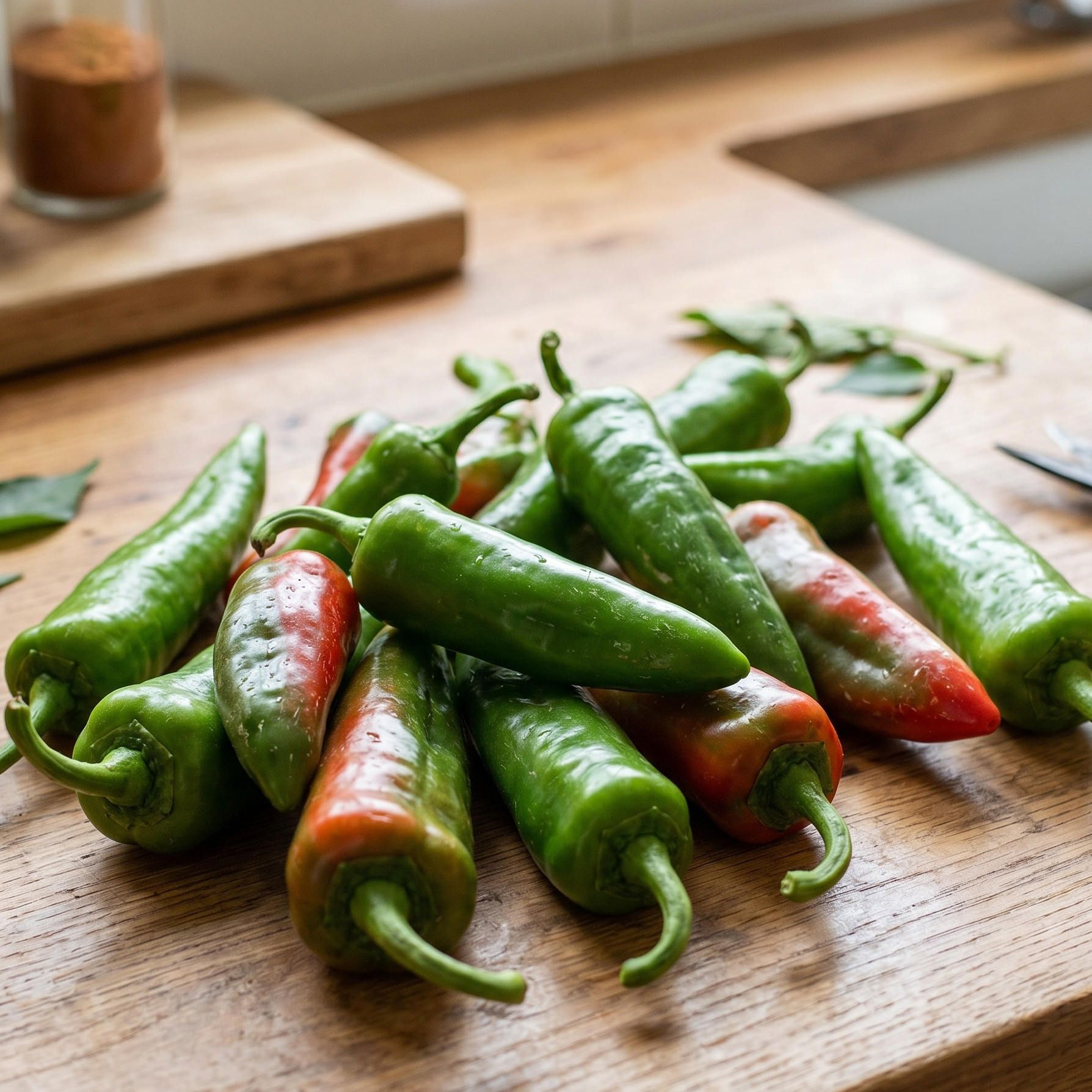 Anaheim chilli - long green tapering pods