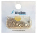 A white packet labeled Aphid Midge from ladybirdplantcare.co.uk features a clear compartment with granular substrate for biological aphid control. The brand’s logo and website appear above and below the compartment on the packaging.