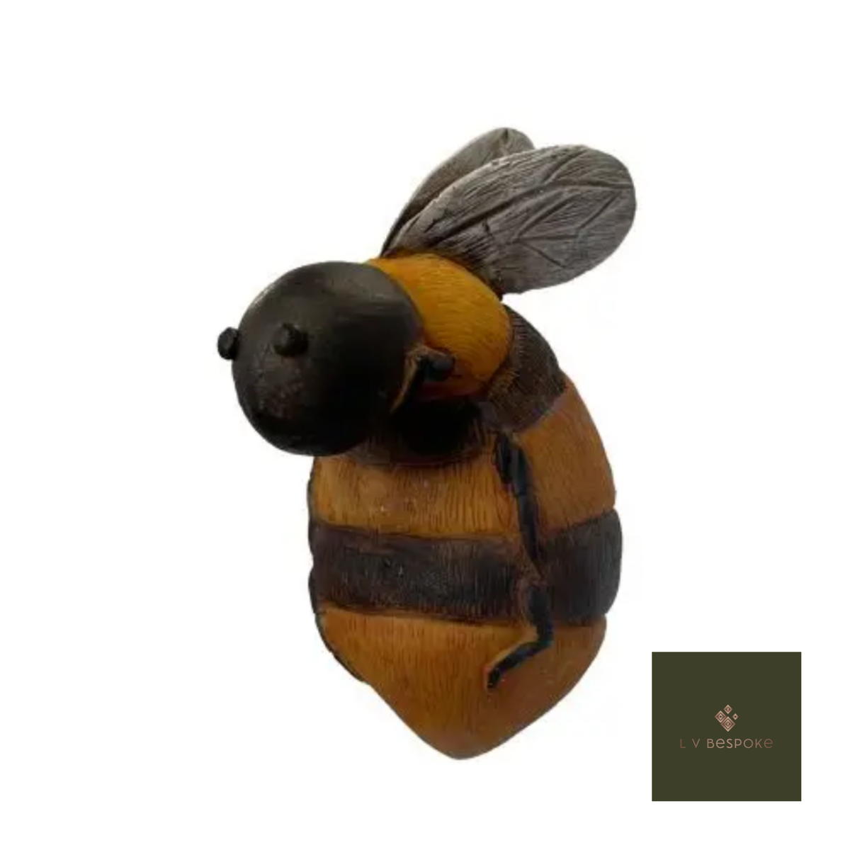 Ceramic bumblebee pot hanger on white