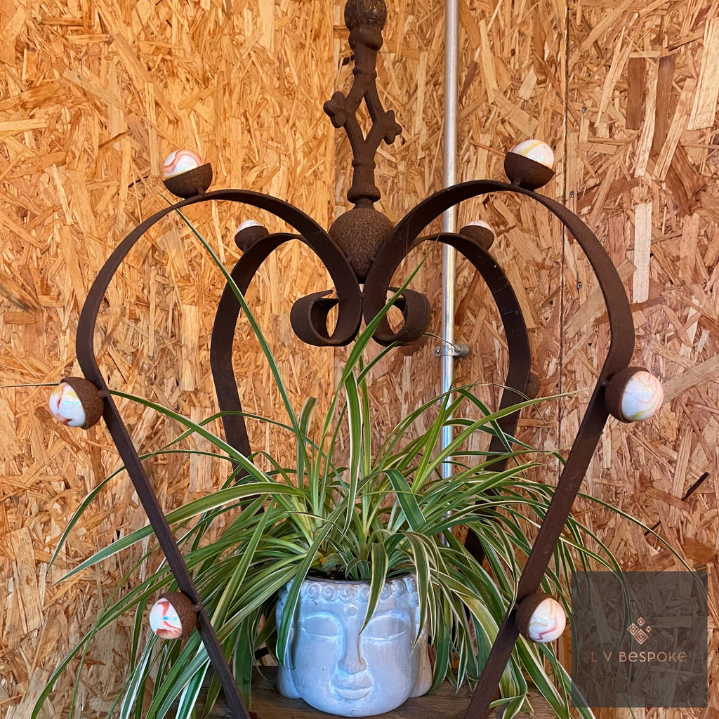Handmade Steel Garden Crown with Marbles (Bespoke)