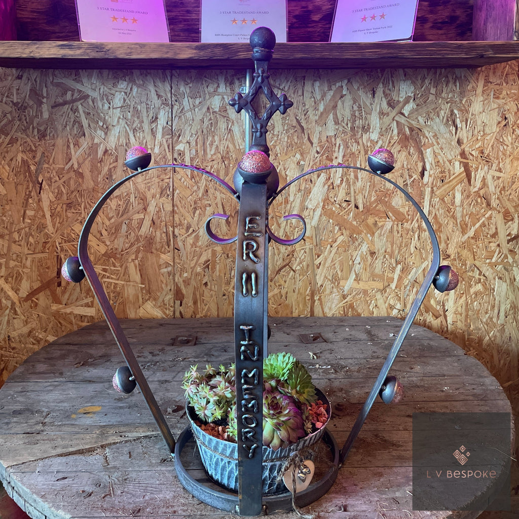Handmade Steel Garden Crown with Marbles (Bespoke)
