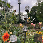 Bespoke Cluster of 5 Tall Glass Garden Feature | 1150mm Steel Stake