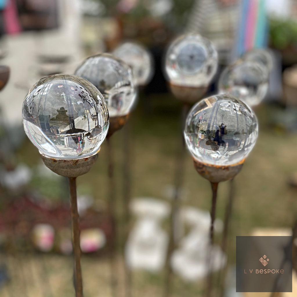 Bespoke Glass-Topped Garden Stake | 4 Sizes, 4 Finishes