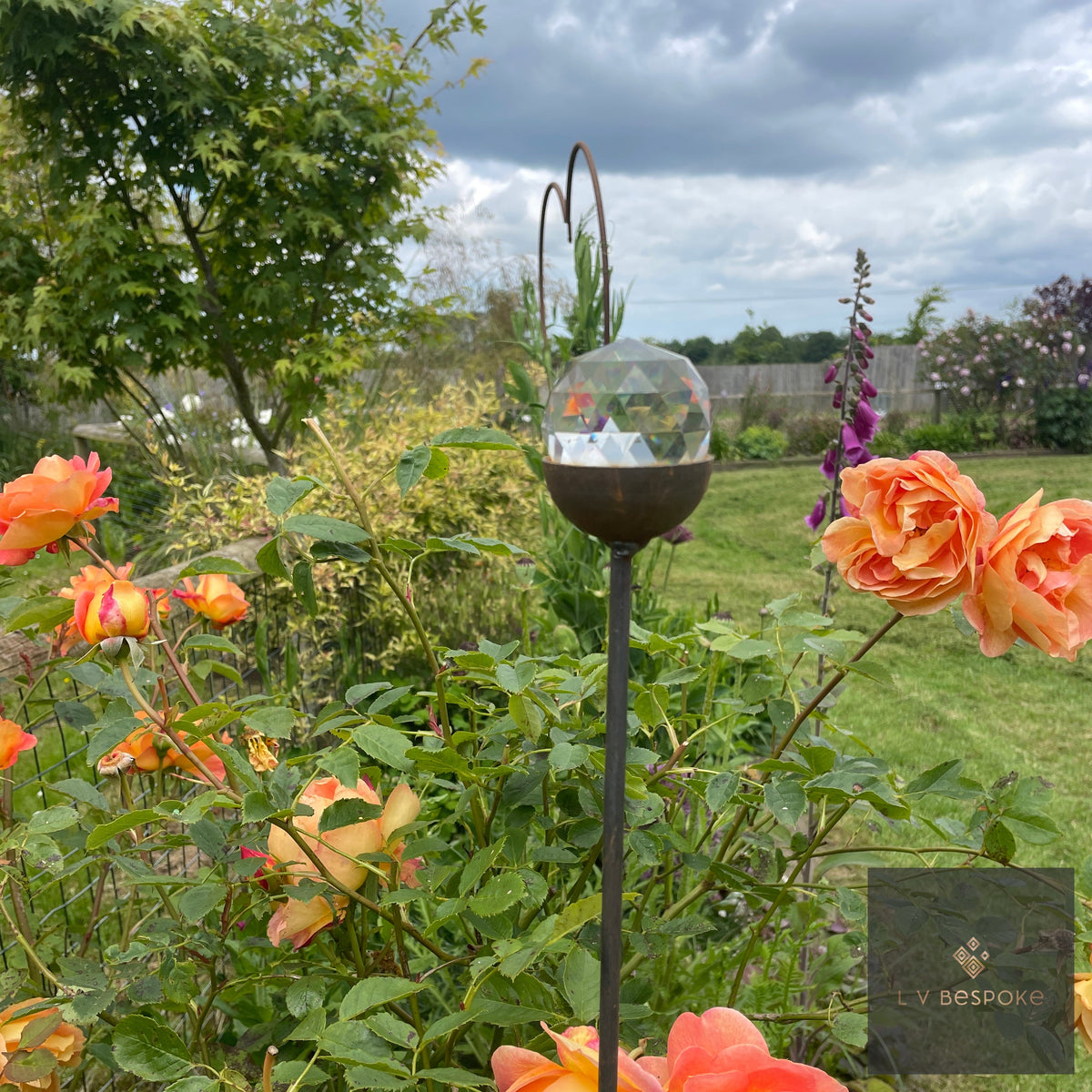 Bespoke Glass-Topped Garden Stake | 4 Sizes, 4 Finishes