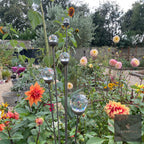 Bespoke Cluster of 5 Tall Glass Garden Feature | 1150mm Steel Stake