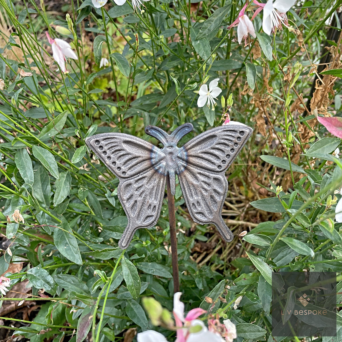Bird & Insect Garden Stakes (Raw Steel, Two Heights)