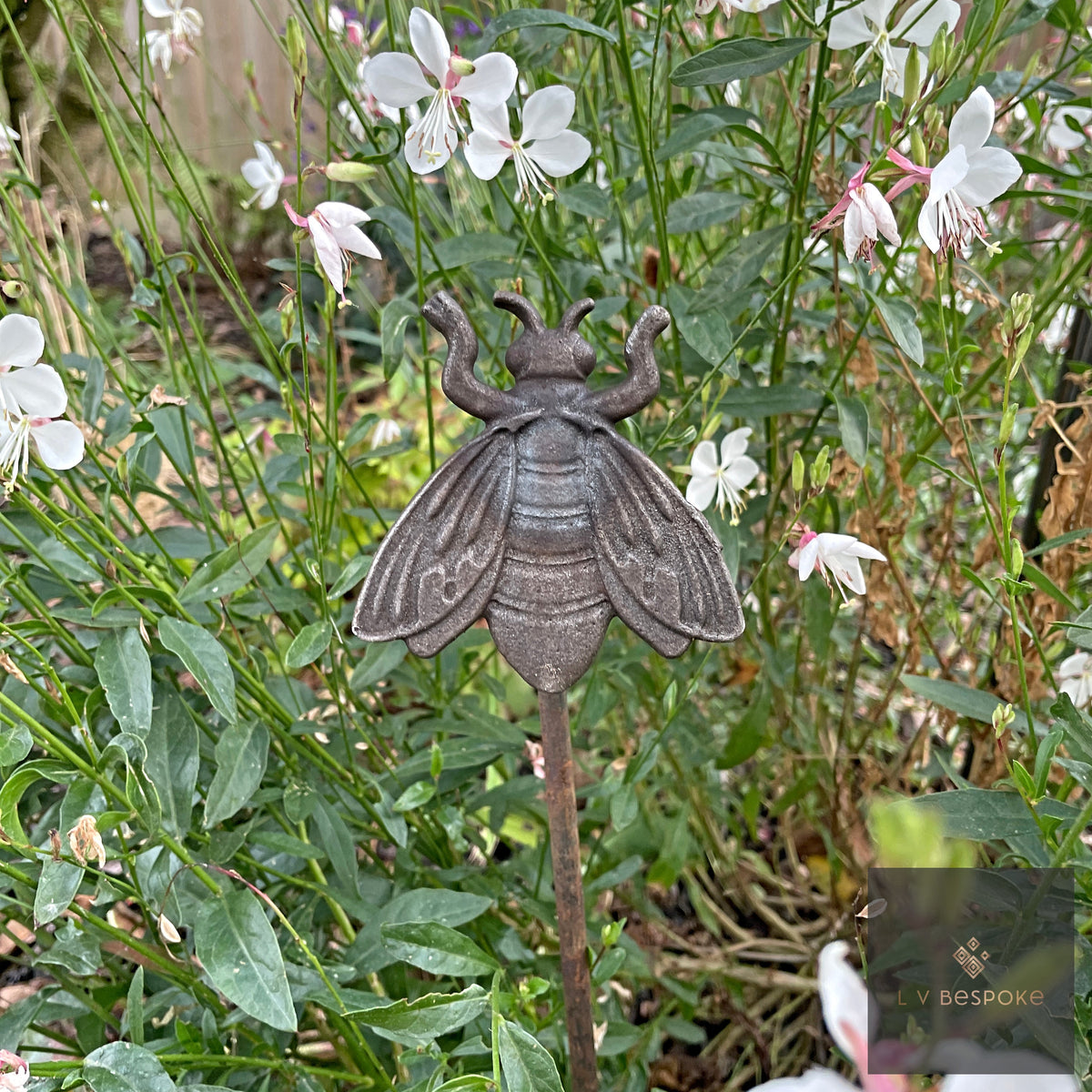 Bird & Insect Garden Stakes (Raw Steel, Two Heights)