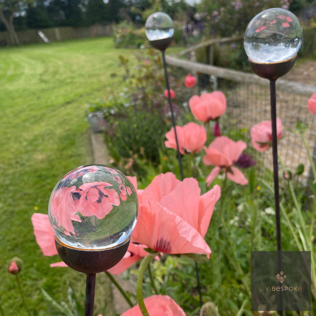 Bespoke Glass-Topped Garden Stake | 4 Sizes, 4 Finishes