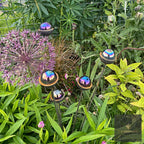 Bespoke Cluster of 5 Colourful Marbles | Splayable Garden Stake