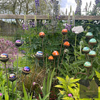 Bespoke Cluster of 5 Colourful Marbles | Splayable Garden Stake