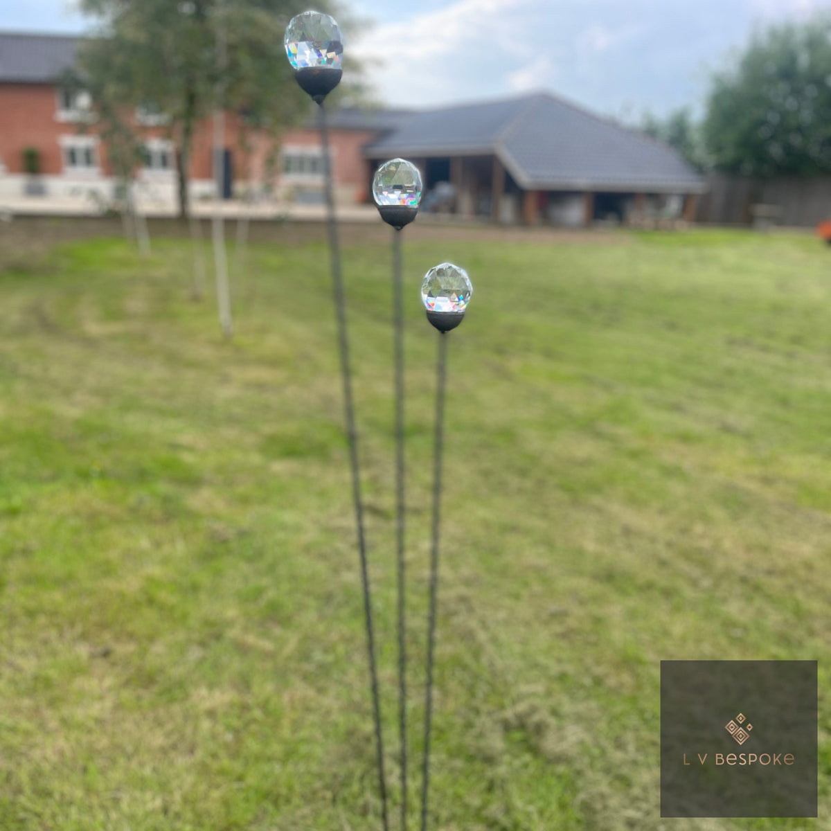 Cluster of 3 Glass Garden Feature