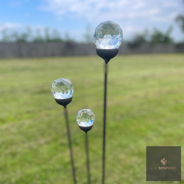 Cluster of 3 Glass Garden Feature