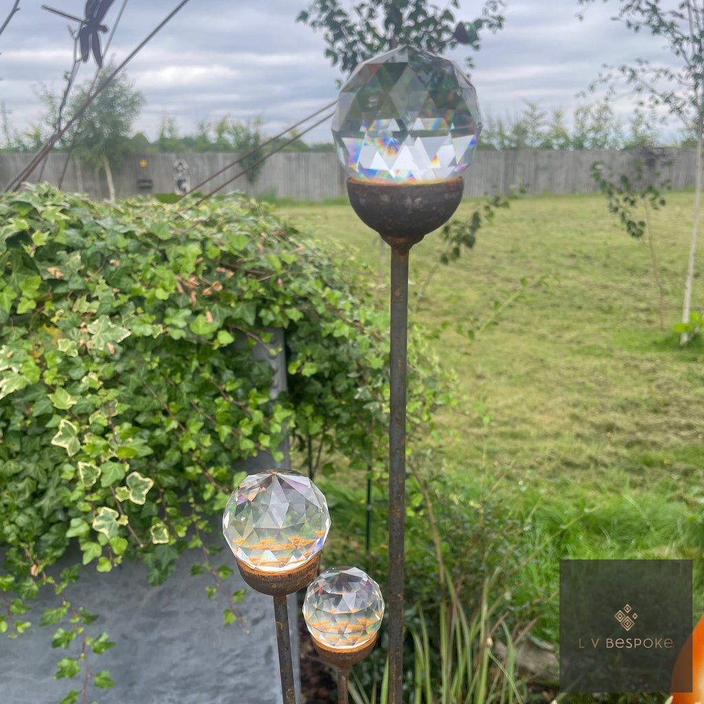 Cluster of 3 Glass Garden Feature