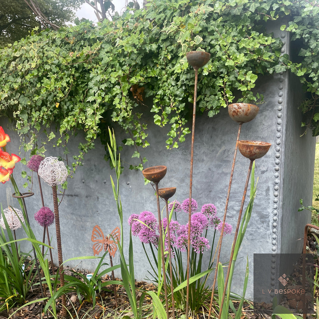 Bespoke Cluster of 5 Cups or Balls | Norfolk Steel Garden Feature