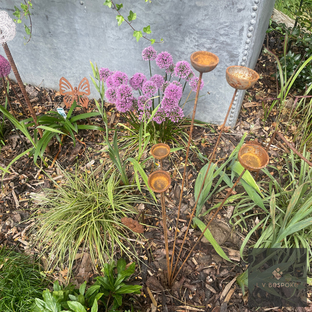 Bespoke Cluster of 5 Cups or Balls | Norfolk Steel Garden Feature