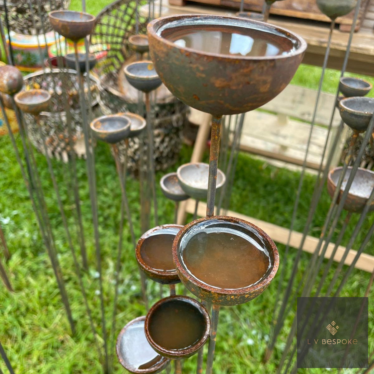 Bespoke Cluster of 5 Cups or Balls | Norfolk Steel Garden Feature