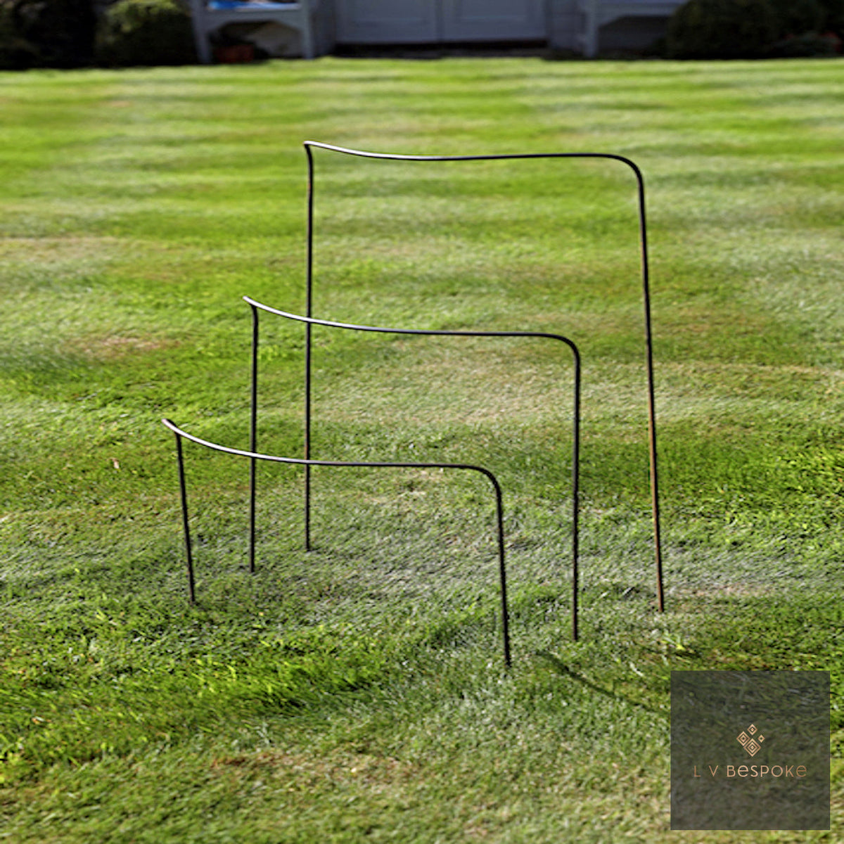 LV Bespoke Wide Curved Steel Plant Support | Raw Norfolk Steel, Nine Sizes