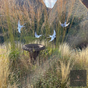 Bird & Insect Garden Stakes (Raw Steel, Two Heights)