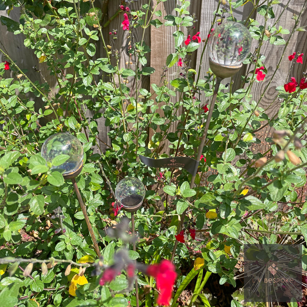 Cluster of 3 Glass Garden Feature
