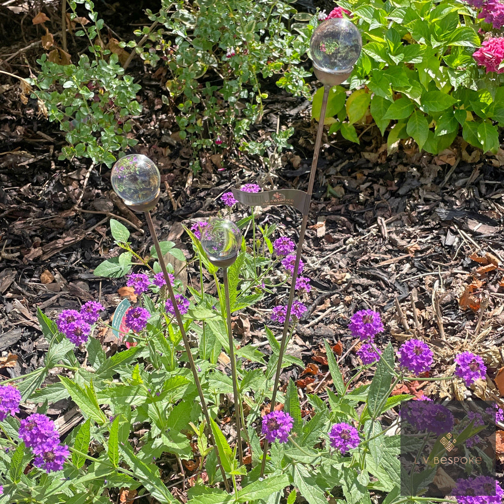 Cluster of 3 Glass Garden Feature