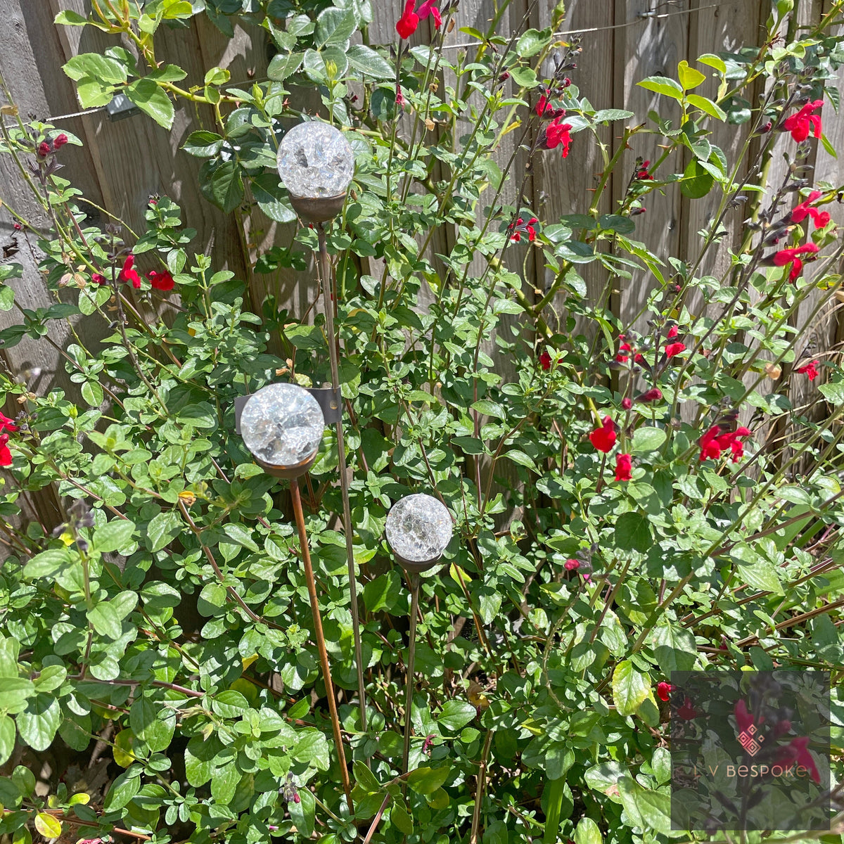 Cluster of 3 Glass Garden Feature
