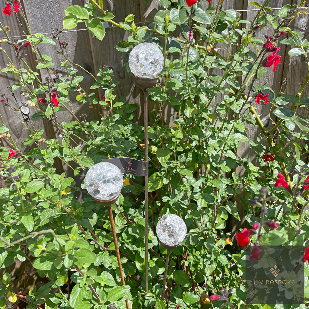 Cluster of 3 Glass Garden Feature