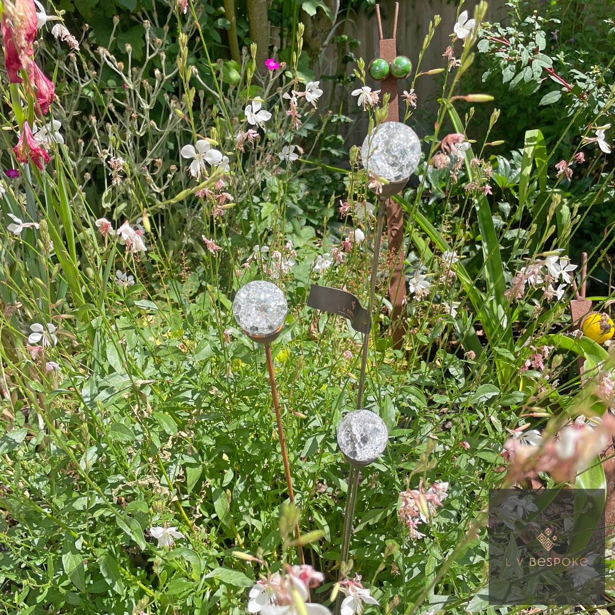 Cluster of 3 Glass Garden Feature