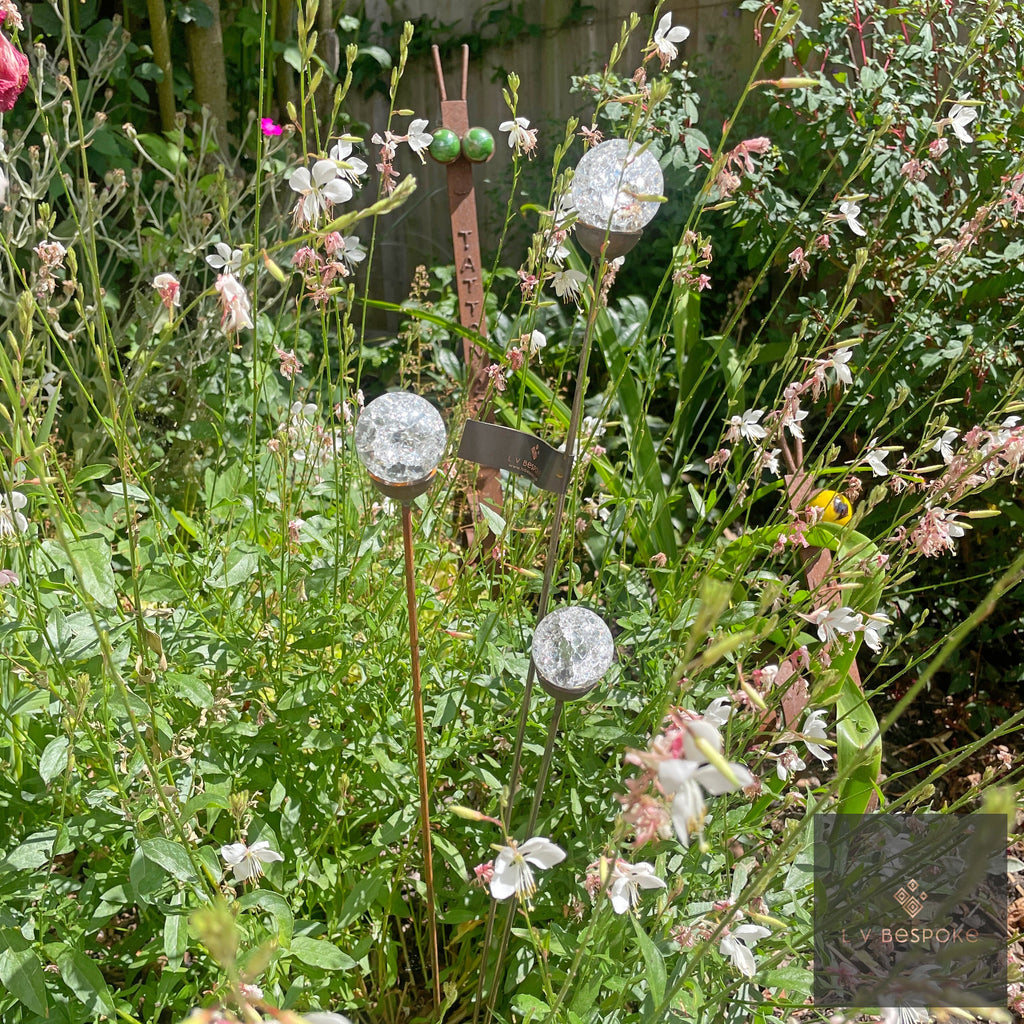 Cluster of 3 Glass Garden Feature