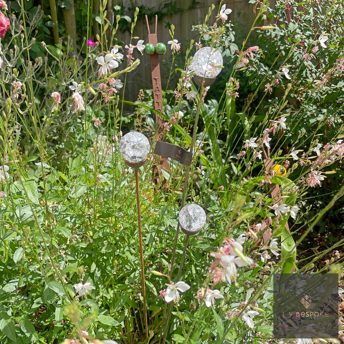 Cluster of 3 Glass Garden Feature