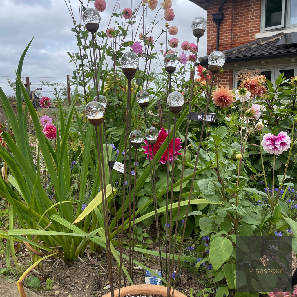 Cluster of 3 Glass Garden Feature