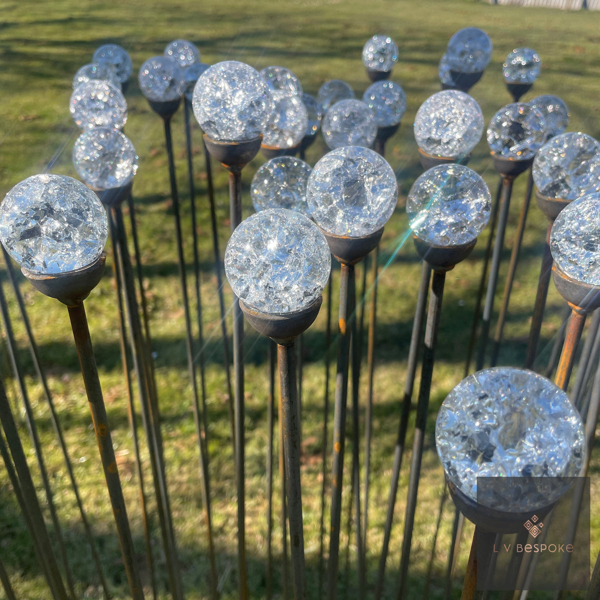 Bespoke Glass-Topped Garden Stake | 4 Sizes, 4 Finishes