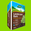 A bag of Dandy’s Topsoil & Landscape Supplies Landscaping Garden Bark Mulch against a vivid green background. The 100-litre pack highlights weed suppression, root frost protection, and moisture retention—ideal for garden mulch.