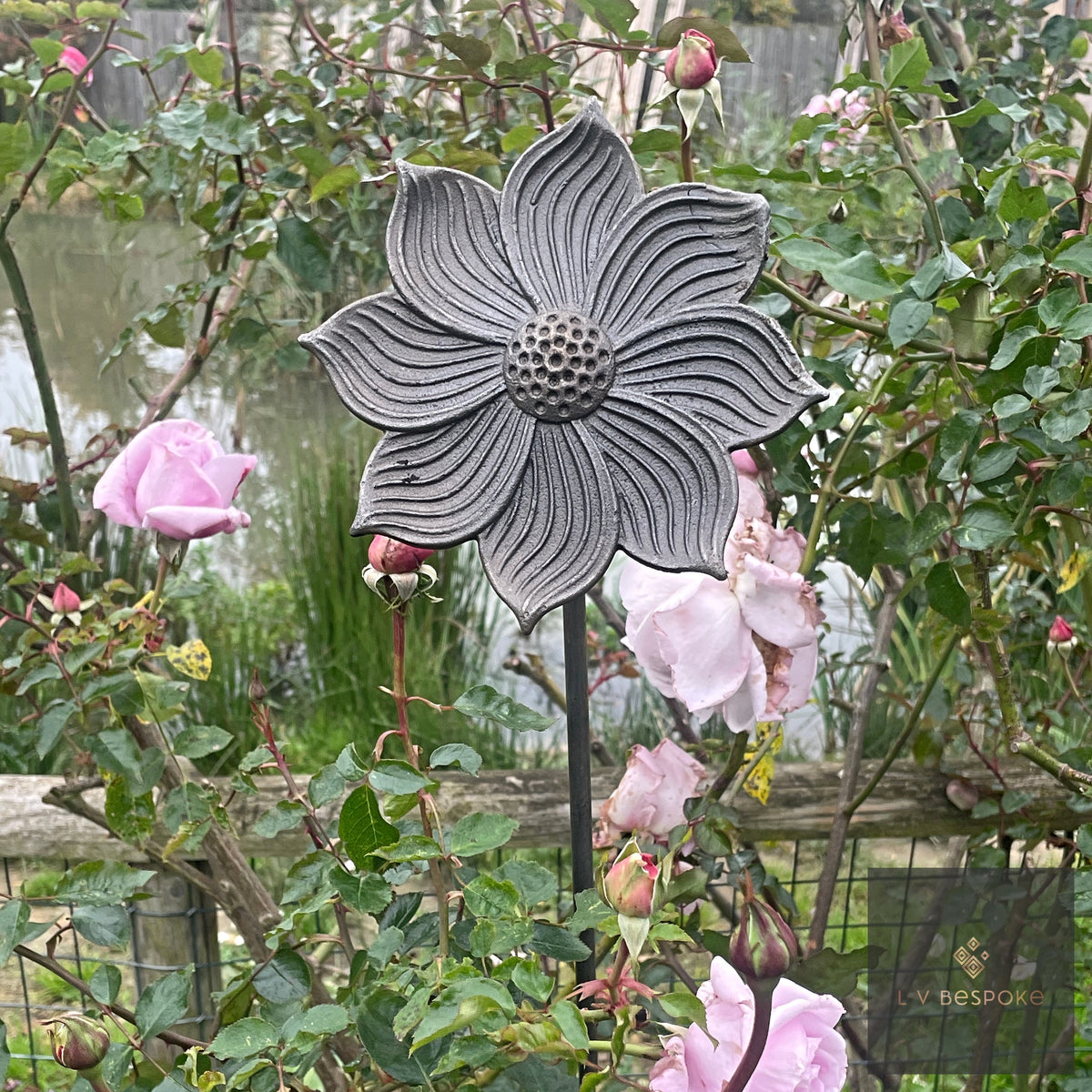 Mixed Floral Metal Garden Stakes, Tall.