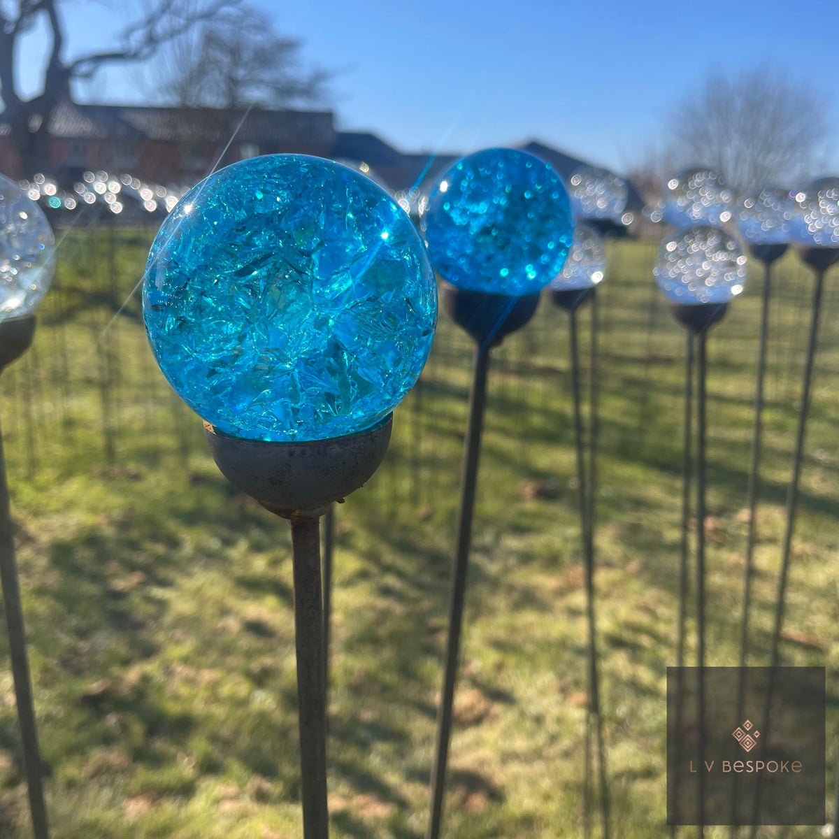 Bespoke Glass-Topped Garden Stake | 4 Sizes, 4 Finishes