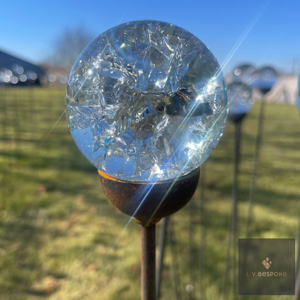 Bespoke Cluster of 5 Tall Glass Garden Feature | 1150mm Steel Stake