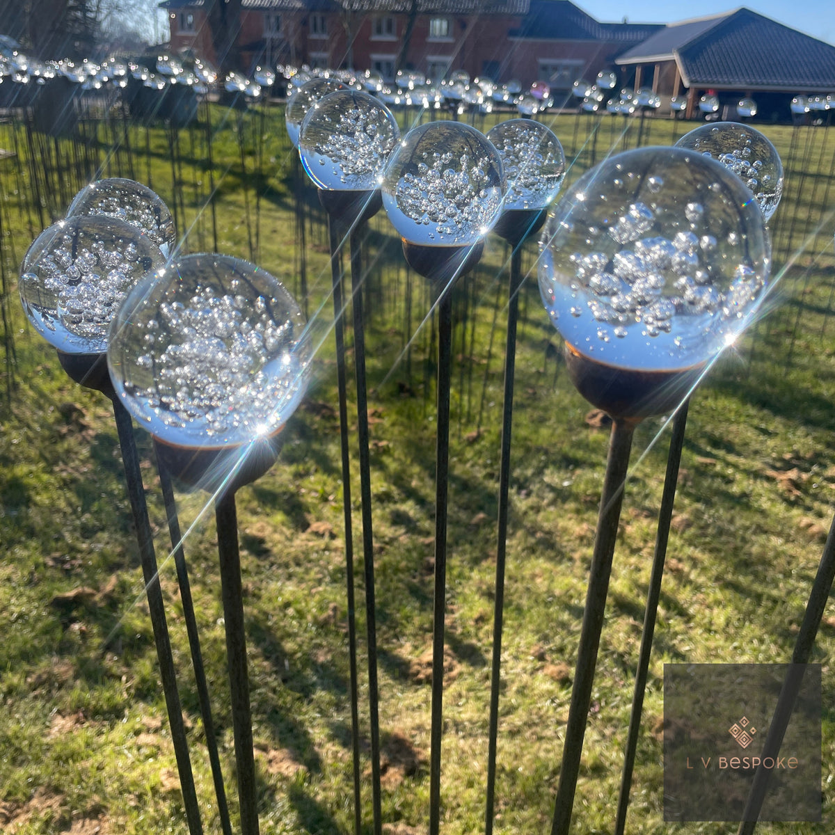 Bespoke Glass-Topped Garden Stake | 4 Sizes, 4 Finishes