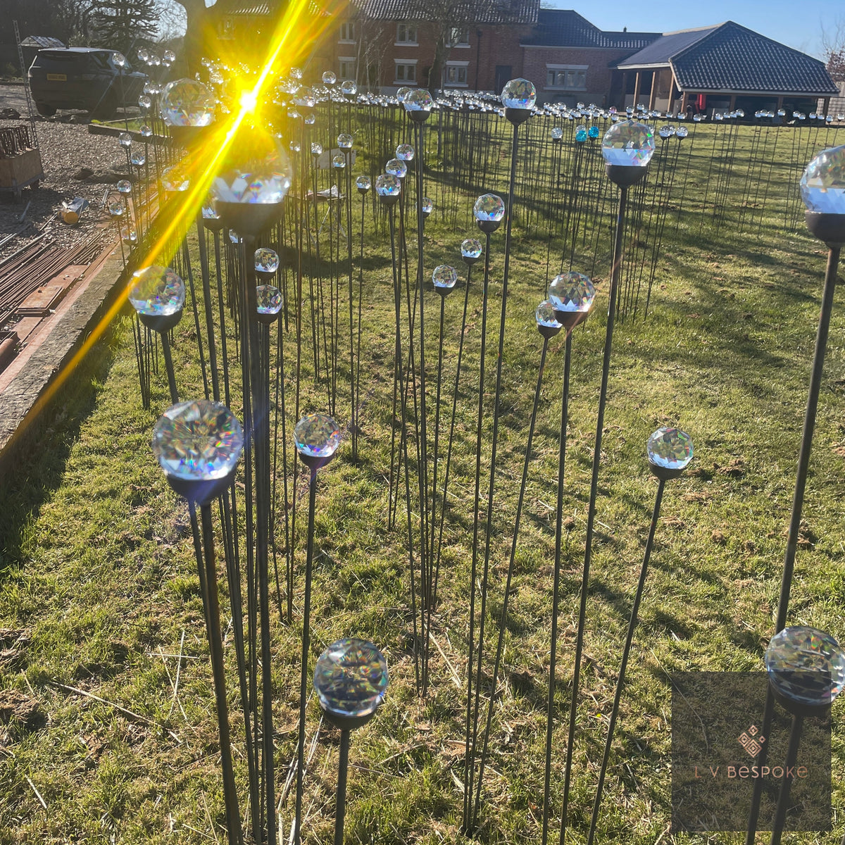 Cluster of 3 Glass Garden Feature