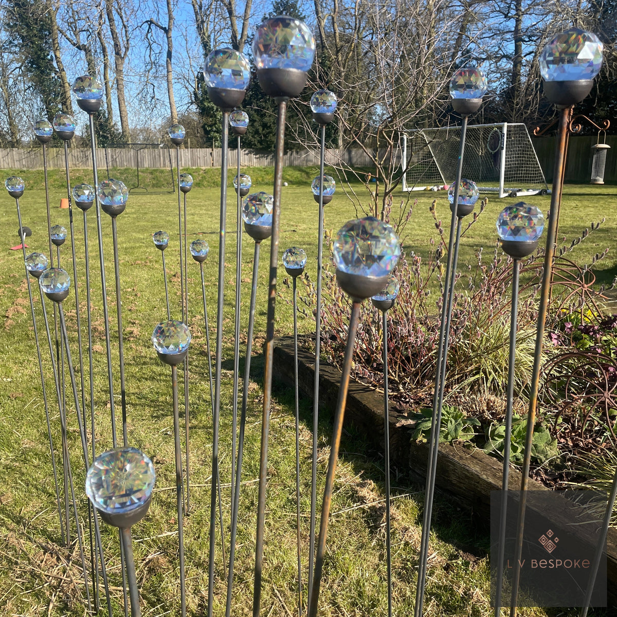 Cluster of 3 Glass Garden Feature