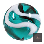 Aegean marble – teal glass with a white swirl