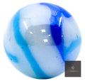 Jellyfish marble – white glass with light and dark blue swirls