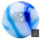 Jellyfish marble – white glass with light and dark blue swirls