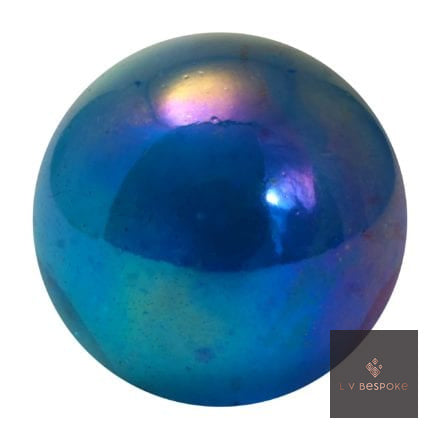 Lustered Blue marble – iridescent dark blue glass